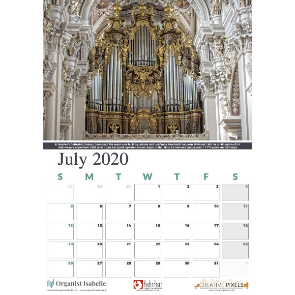 Pipe Organ Calendar 2020 with South African Holidays - Image 4